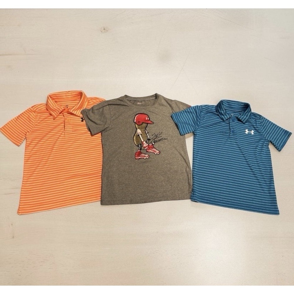 Under Armour Youth Lot of 3 Short Sleeve Shirts Sz 6